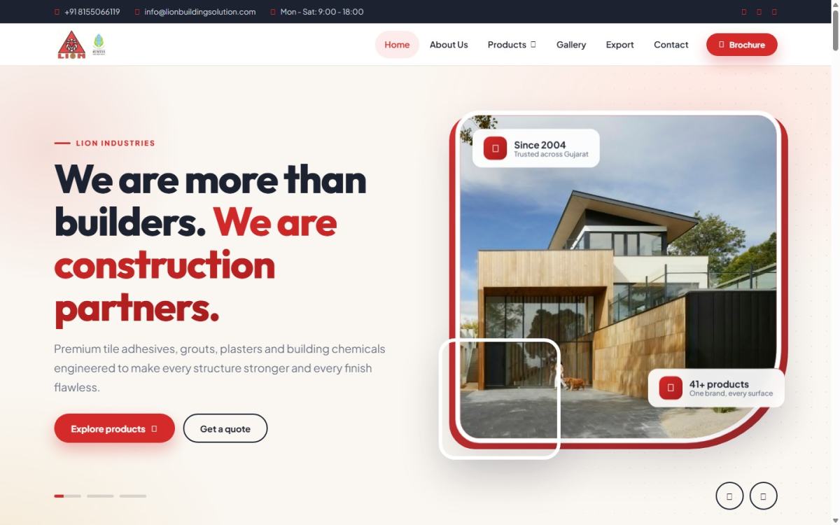 Lion Building Solution: Home page
